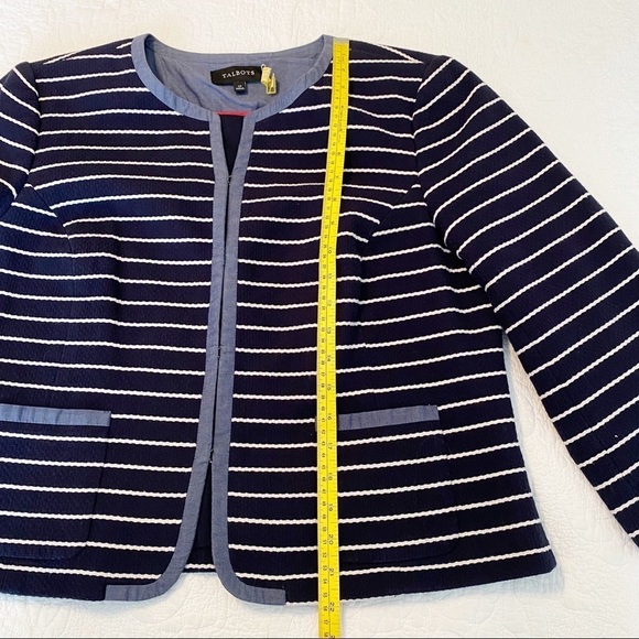 Talbots Navy and White Stripe Jacket - 14 - Picture 13 of 14